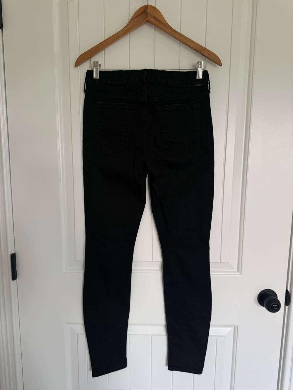 MOTHER Denim The Looker Skinny Jeans Black Not Guilty Premium Stretch Size 27 - Picture 5 of 12